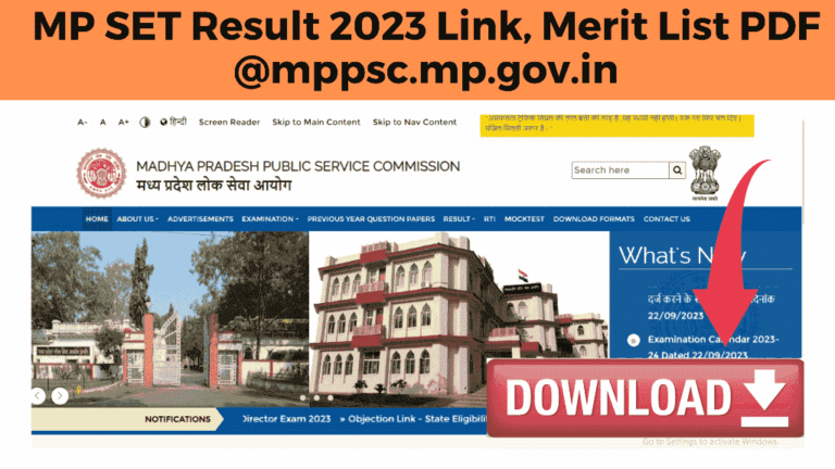 MP SET Result 2023 Link Merit List PDF Mppsc Mp Gov In Smart Classes