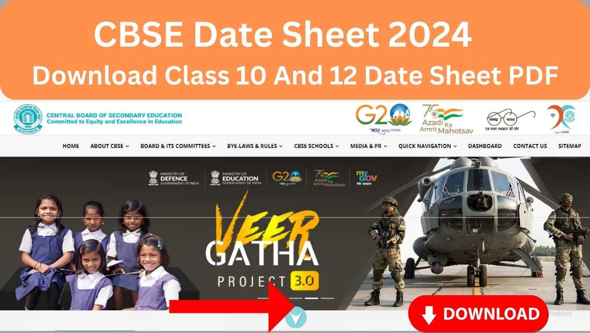 CBSE Date Sheet 2024 Released cbse.gov.in I Download Class 10 And 12