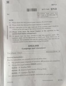 CBSE Class 10 English Question Paper 2024 (Set 2)
