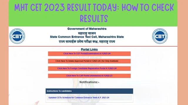 MHT CET 2023 Result Today: How To Check Results