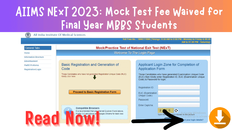 AIIMS NExT 2023: Mock Test Fee Waived for Final Year MBBS Students