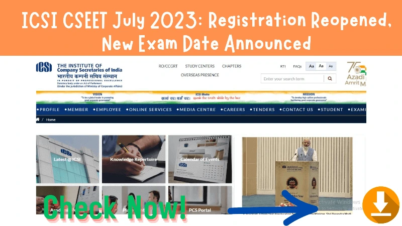 ICSI CSEET July 2023 Registration