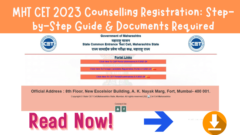 MHT CET 2023 Counselling Registration