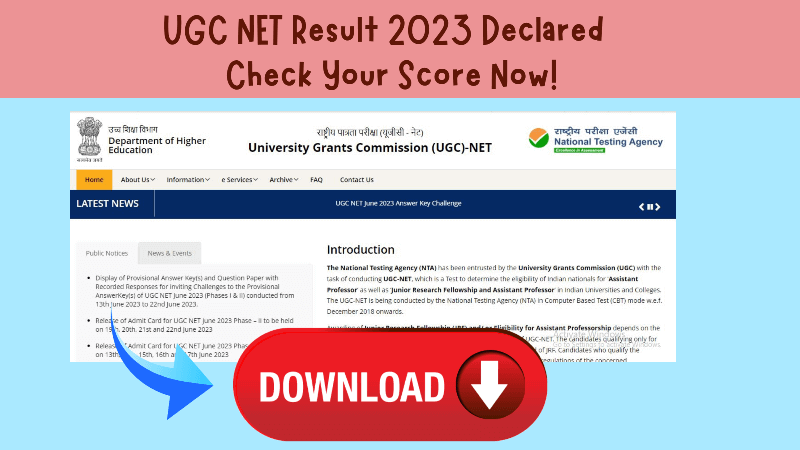 UGC NET Result 2023 Declared