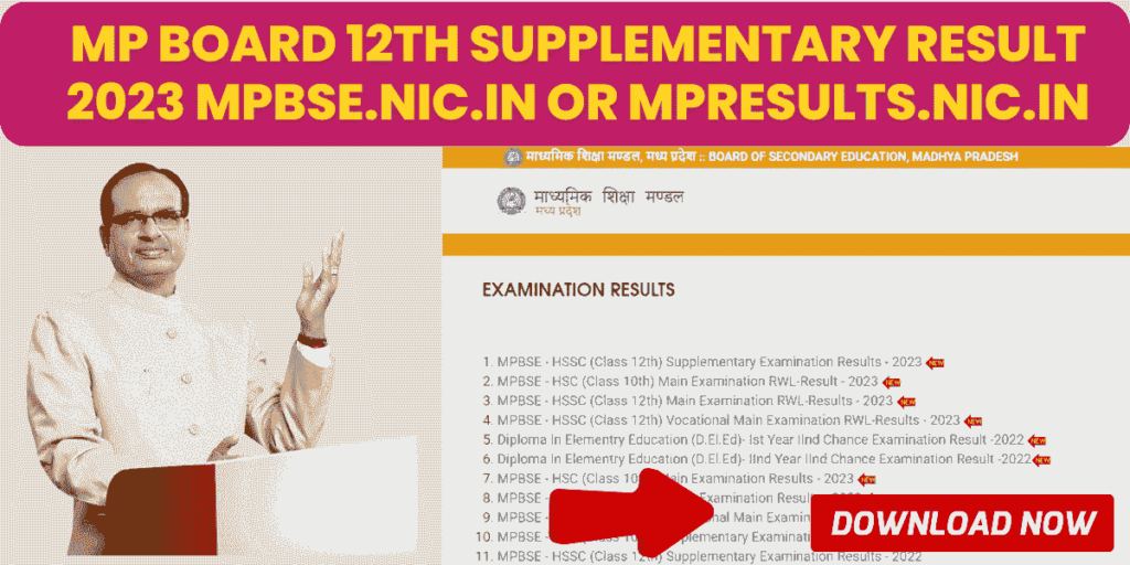 MP Board 12th Supplementary Result