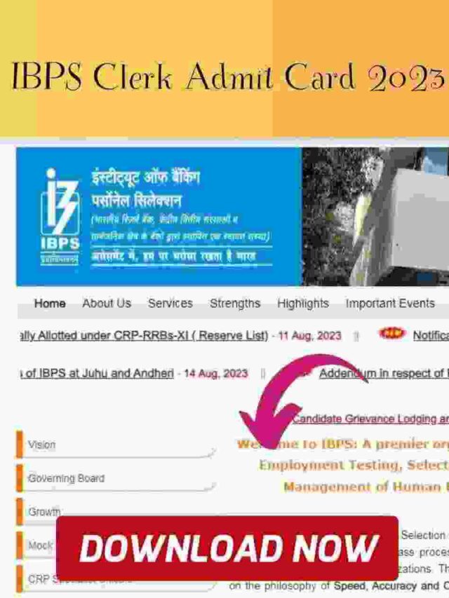 IBPS Clerk Admit Card 2023