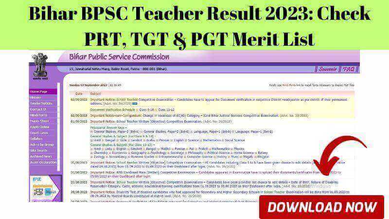 Bihar BPSC Teacher Result
