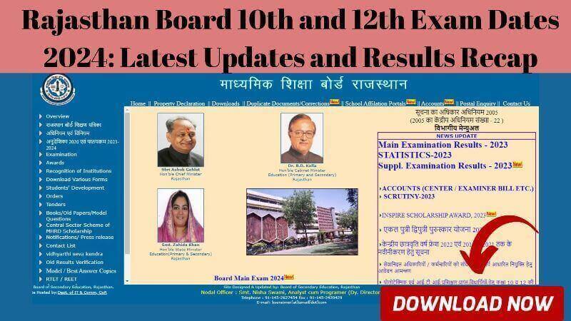 Rajasthan Board 10th and 12th Exam