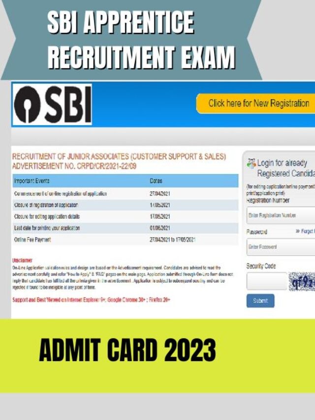 SBI Apprentice Admit Card 2023