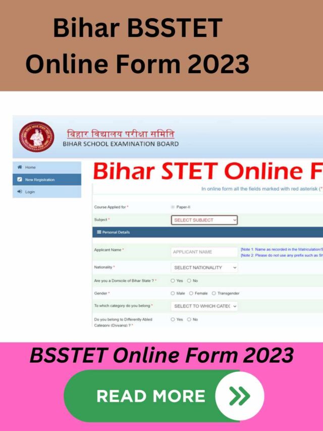 Bihar BSSTET Online Form 2023