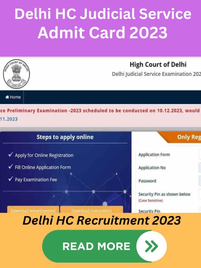 Delhi HC Judicial Service Admit Card 2023
