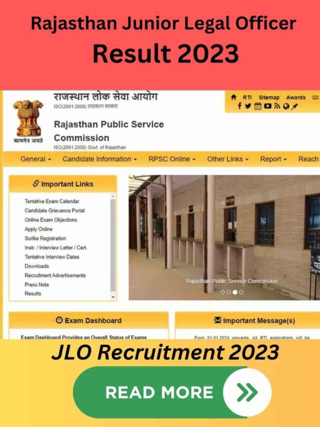 Rajasthan Junior Legal Officer Result 2023