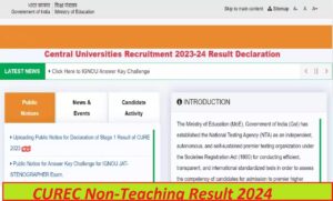 CUREC Non-Teaching Result 2024